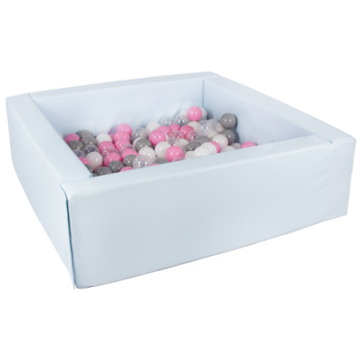 Piscine à balles carrée en cuir écologique avec 200 balles